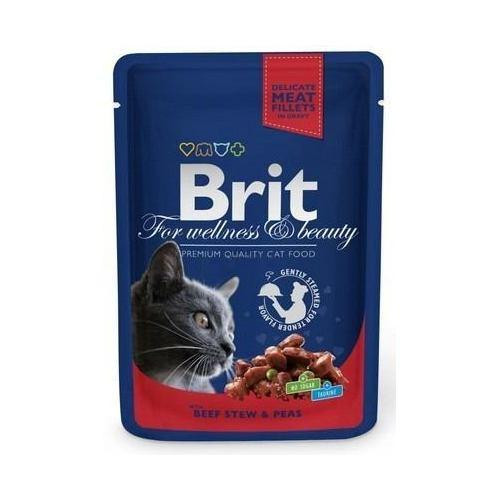 Brit Premium Cat pouch 100 g тушеная говядина и горошек