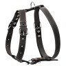 Шлея одинарная CoLLaR для средних собак черный, кожа, Обхват груди 40-55 см