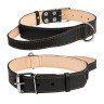 Ошейник CoLLaR двойной с ручкой Черный, кожа, Размер: L ( см)
