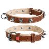 Ошейник WAUDOG Soft с шипами, коричневый верх Коричневый, кожа, Размер: XL (57-71 см)