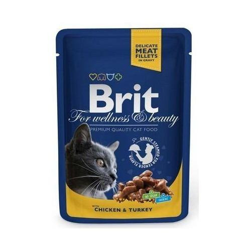Brit Premium Cat pouch 100 g курица и индейка