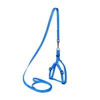 Шлея с поводком  DOG Extreme синий, нейлон, Обхват груди 28-40 см