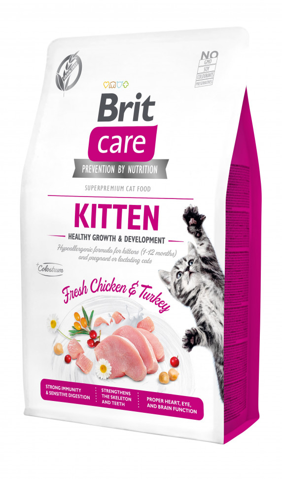 Brit Care Cat GF Kitten HGrowth & Development, 2кг (здоровый рост и развитие)