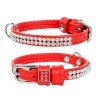Ошейник WAUDOG Glamour "Полотно стразы" Черный, кожа, Размер: XS (18-21 см)