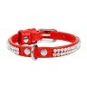 Ошейник WAUDOG Glamour "Полотно стразы" Черный, кожа, Размер: XS (18-21 см)