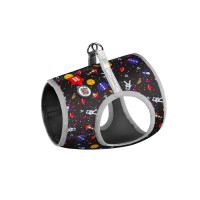 Шлея WAUDOG с QR паспортом, рисунок "NASA" Разноцветный, Нейлон, Обхват груди 46-50 см