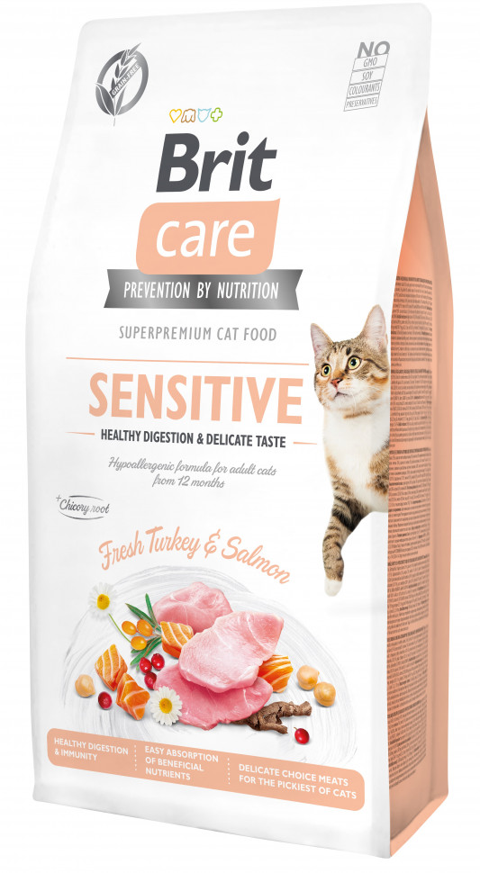 Brit Care Cat GF Sensitive HDigestion & Delicate Taste, 7кг (д/привередливых кошек)