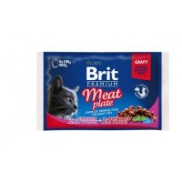 Brit Premium Cat Набор паучей 4шт х 100g мясная тарелка