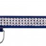 Ошейник WAUDOG Glamour "Полотно стразы" Голубой, кожа, Размер: XS (18-21 см)