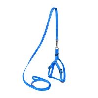 Шлея с поводком  DOG Extreme синий, нейлон, Обхват груди 12-22 см