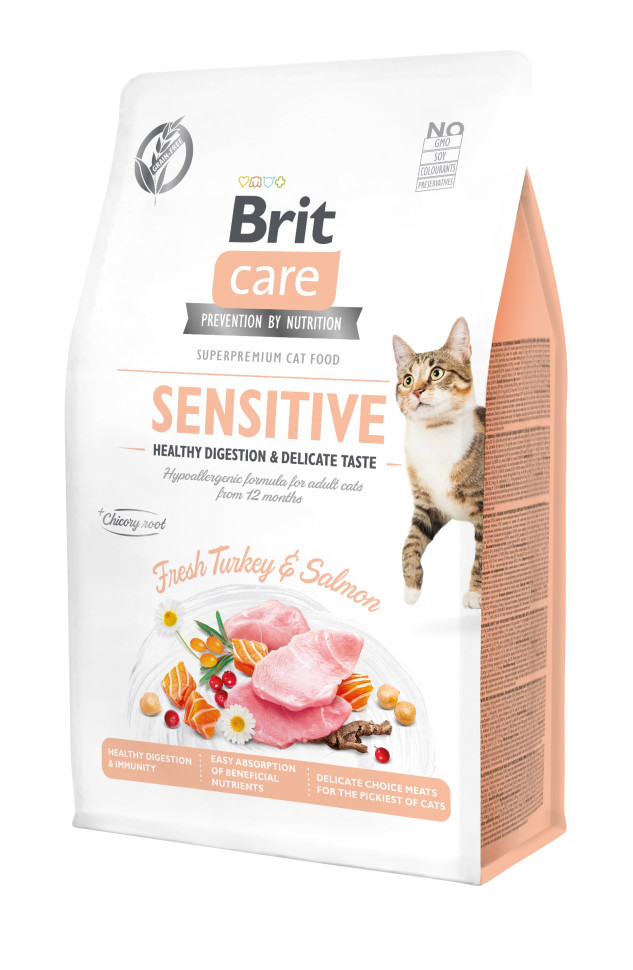 Brit Care Cat GF Sensitive HDigestion & Delicate Taste, 0,4кг (д/привередливых кошек)