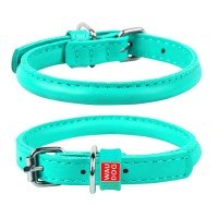 Ошейник круглый WAUDOG Glamour Ментоловый, кожа, Размер: XS (20-25 см)