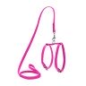 Шлея WAUDOG Glamour с поводком для кошек и мелких собак Розовый, кожа, Обхват груди 35-43 см