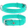 Ошейник WAUDOG Glamour со стразами Ментоловый, кожа, Размер: L (46-60 см)