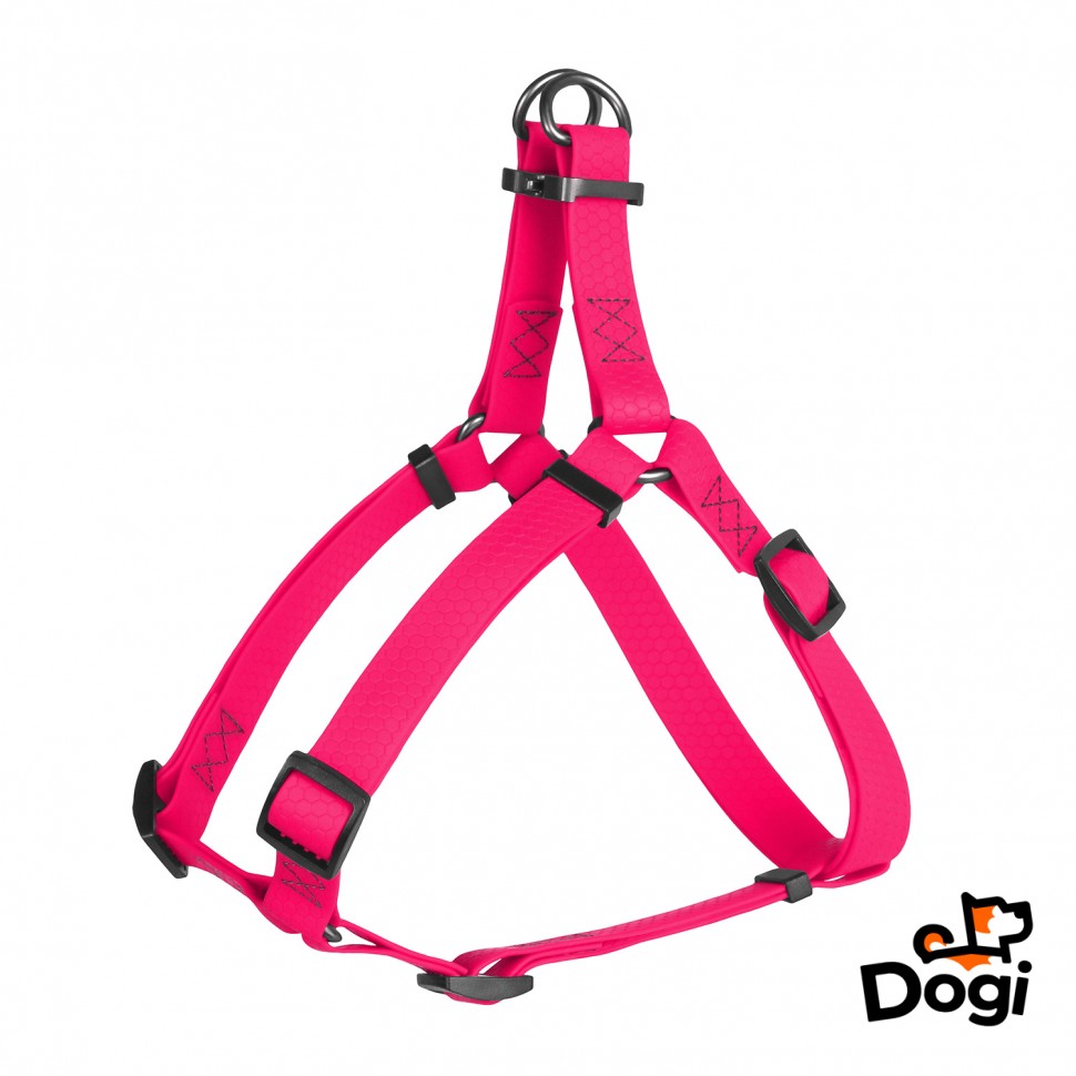 Шлея WAUDOG Waterproof, водостойкая розовый, COLLARTEX, Обхват груди 40-55 см