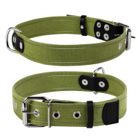 Ошейник CoLLaR х/б тесьма зеленый, брезент, Размер: L (51-63 см)