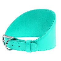 Ошейник WAUDOG Glamour для борзых собак, без украшений  Ментоловый, кожа (26-32 см)