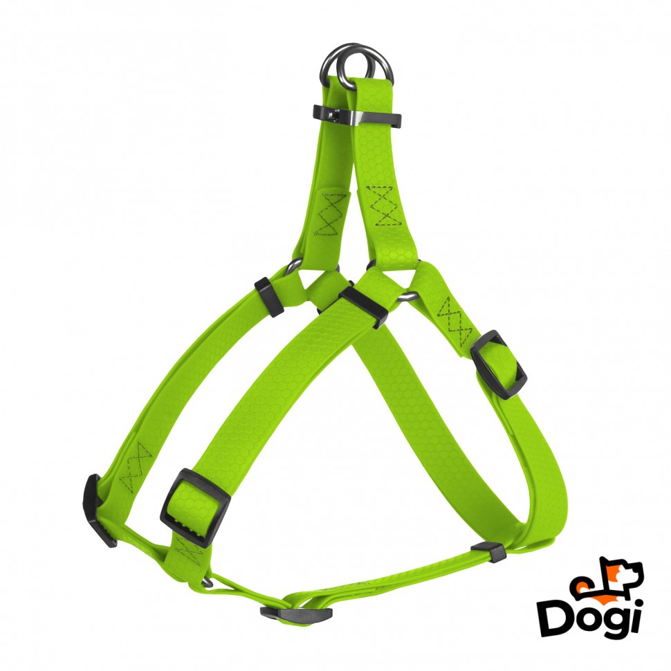 Шлея WAUDOG Waterproof, водостойкая Салатовый , COLLARTEX, Обхват груди 50-80 см
