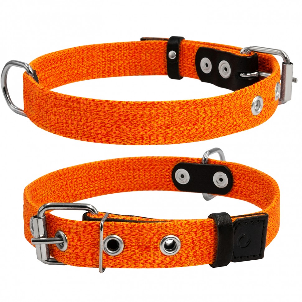 Ошейник CoLLaR х/б тесьма Оранжевый, брезент, Размер: S (31-41 см)