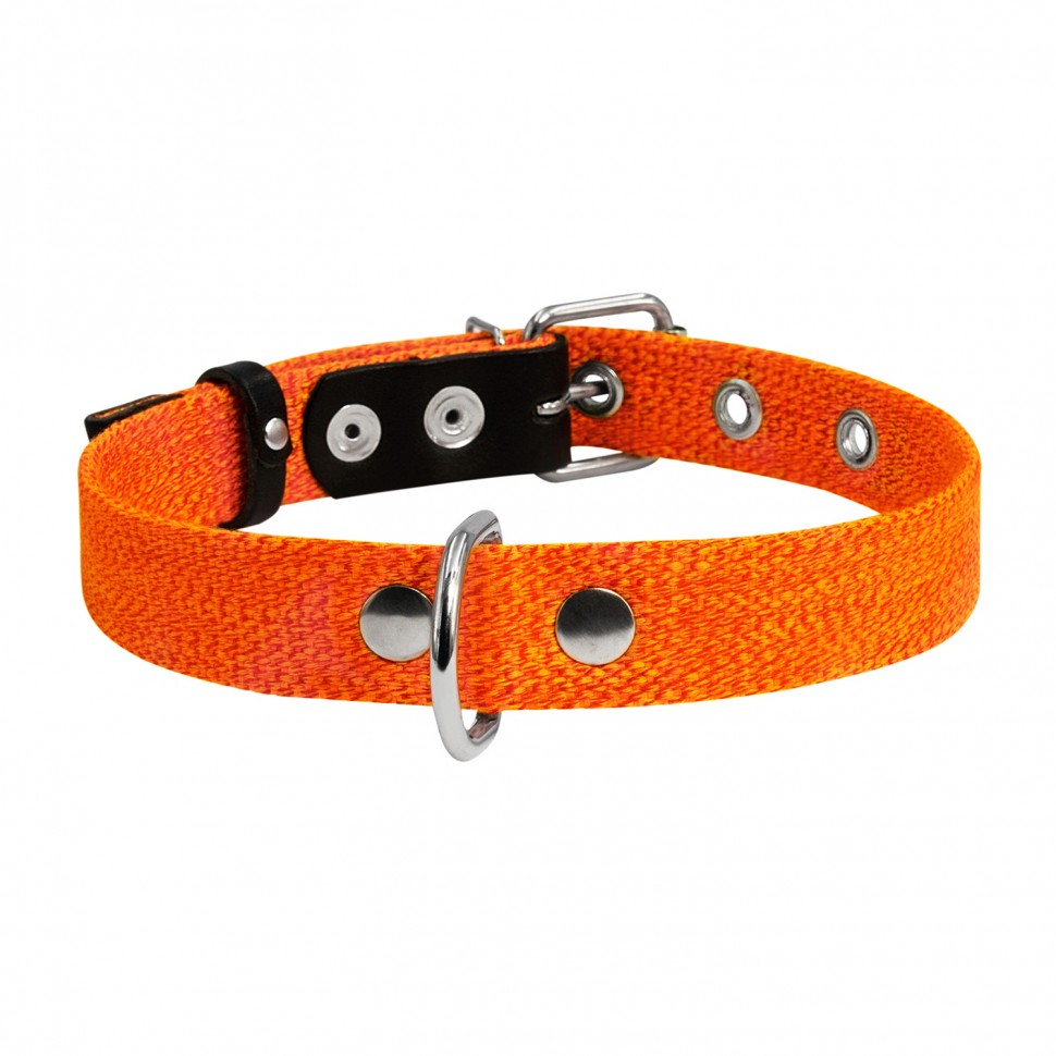 Ошейник CoLLaR х/б тесьма Оранжевый, брезент, Размер: S (31-41 см)
