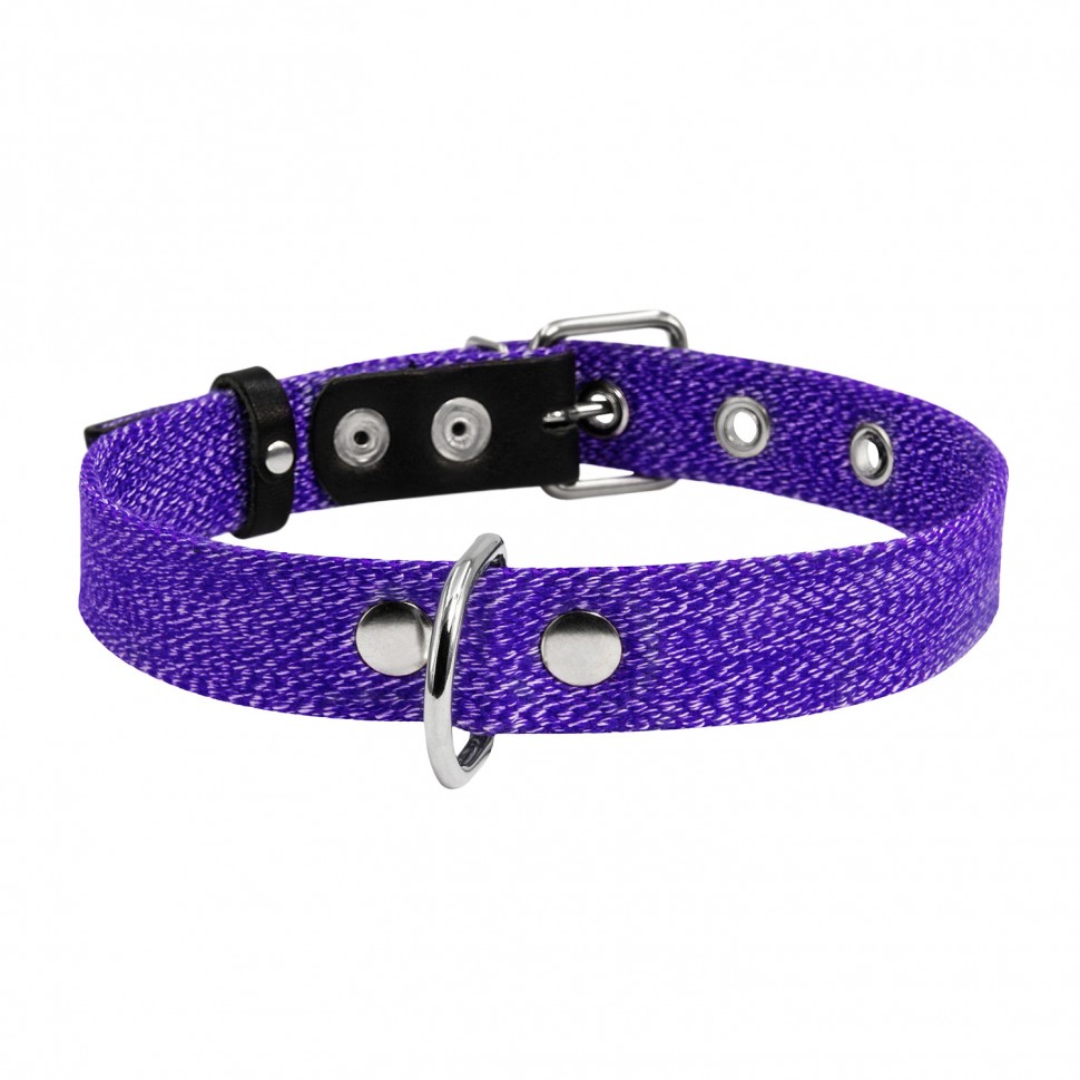 Ошейник CoLLaR х/б тесьма Фиолетовый, брезент, Размер: S (31-41 см)