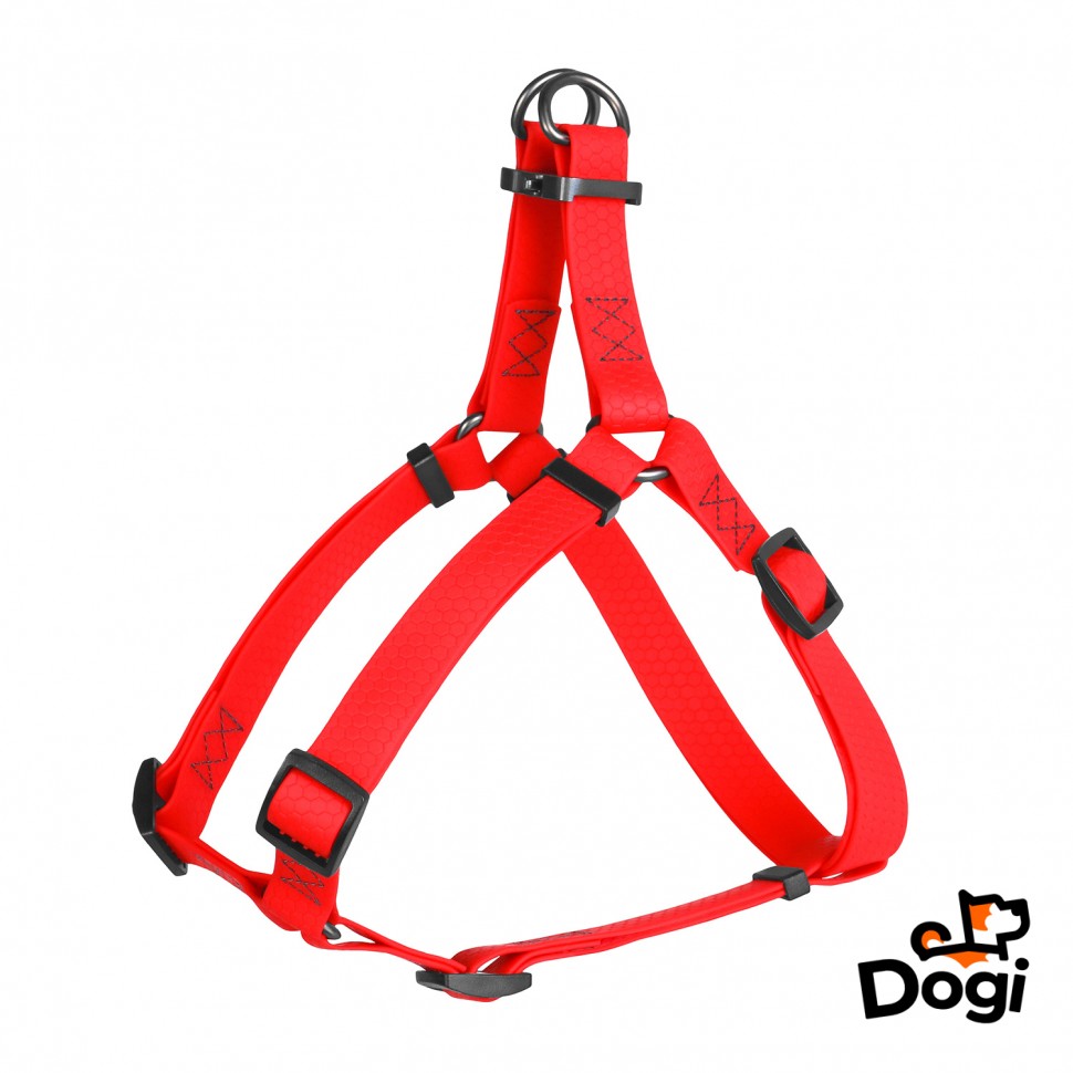 Шлея WAUDOG Waterproof, водостойкая Красный, COLLARTEX