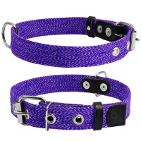 Ошейник CoLLaR х/б тесьма Фиолетовый, брезент, Размер: M (41-53 см)