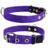 Ошейник CoLLaR х/б тесьма Фиолетовый, брезент, Размер: M (41-53 см)