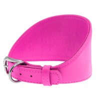 Ошейник WAUDOG Glamour для борзых собак, без украшений  Розовый, кожа (29-35 см)