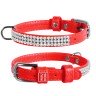 Ошейник WAUDOG Glamour "Полотно стразы" Черный, кожа, Размер: XS (21-29 см)