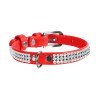 Ошейник WAUDOG Glamour "Полотно стразы" Черный, кожа, Размер: XS (21-29 см)