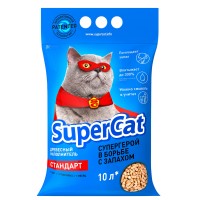Наполнитель древесный SuperCat СТАНДАРТ, 3 кг, Без запаха, 3550