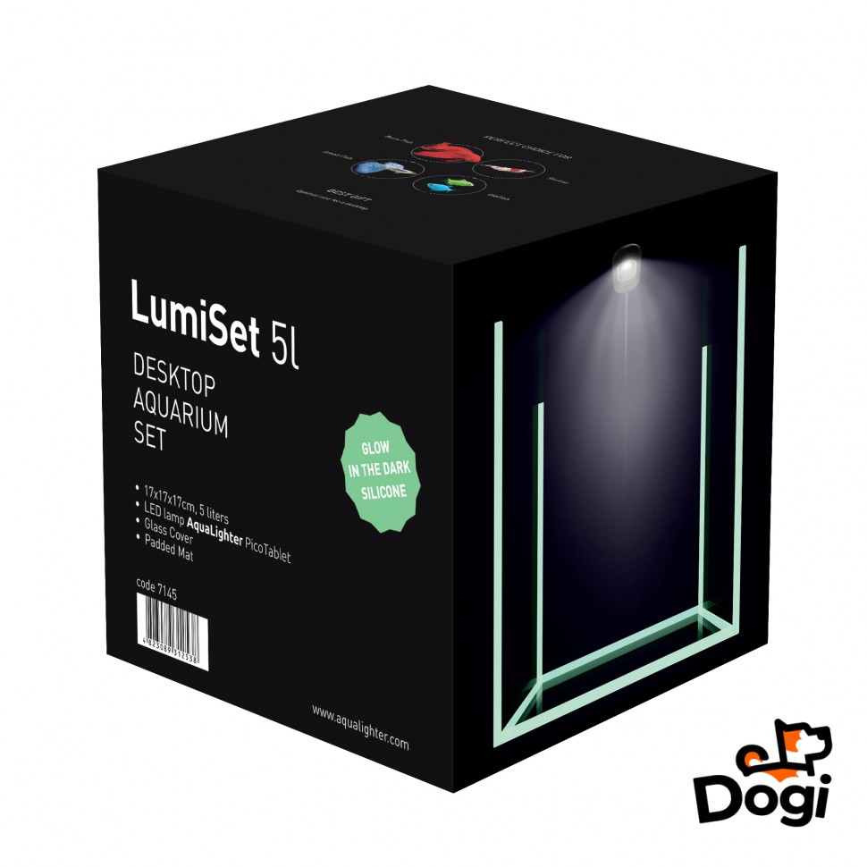 Аквариумный набор LumiSet со светонакопительными швами, 5л, 7145
