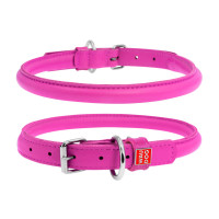 Ошейник круглый WAUDOG Glamour Розовый, кожа, Размер: S (33-41 см)