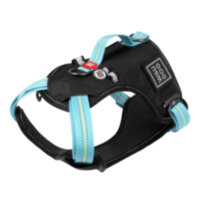 Шлея WAUDOG Nylon с QR паспортом, безопасная, металлическая пряжка-фастекс Голубой, Нейлон, Обхват груди 60-80 см