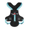 Шлея WAUDOG Nylon с QR паспортом, безопасная, металлическая пряжка-фастекс Голубой, Нейлон, Обхват груди 65-85 см
