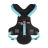 Шлея WAUDOG Nylon с QR паспортом, безопасная, металлическая пряжка-фастекс Голубой, Нейлон, Обхват груди 80-100 см