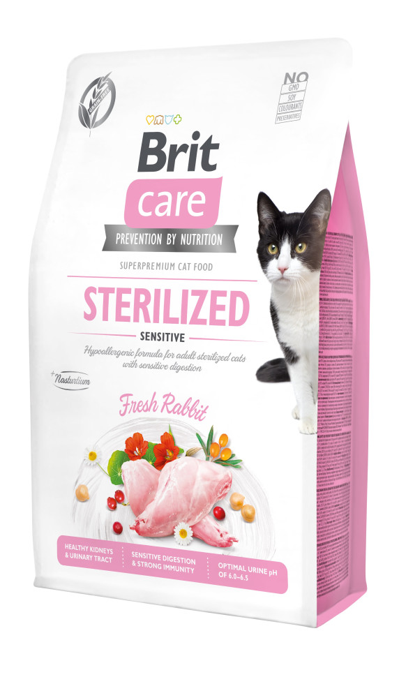 Brit Care Cat GF Sterilized Sensitive, 2кг (чуствительное пищеварение д/стерилизованных)