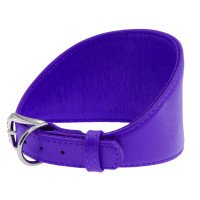 Ошейник WAUDOG Glamour для борзых собак, без украшений  Фиолетовый, кожа (34-40 см)